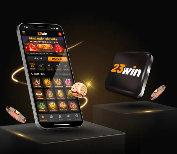 Điện thoại di động hiển thị giao diện game slot